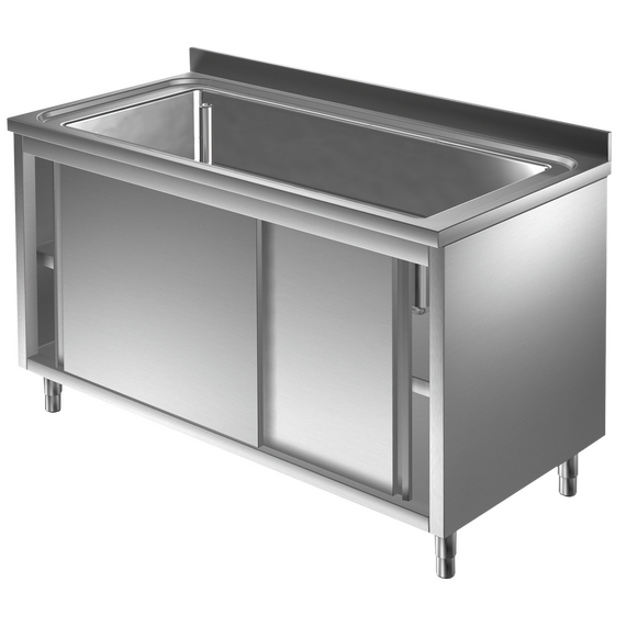 Prismafood Topf - Spülschrank 1,6m - 1 Becken  L136xB50xT38cm STD
