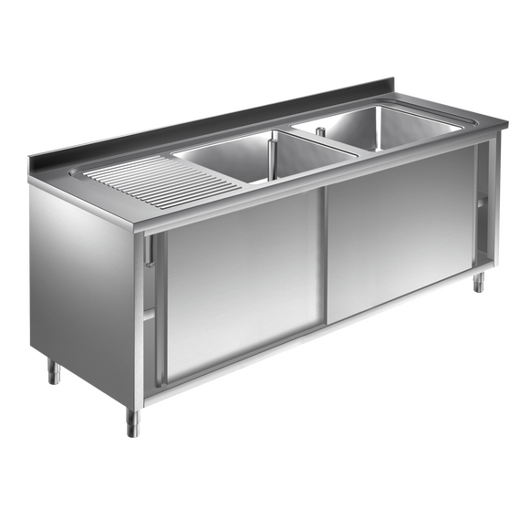 Prismafood Spülschrank 1,8m - 2 Becken  rechts L50xB50xT30cm STD