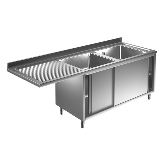 Prismafood Spülmaschinen Spülschrank 1,8m-2 Becken  Rechts L50xB40xT25cm STD