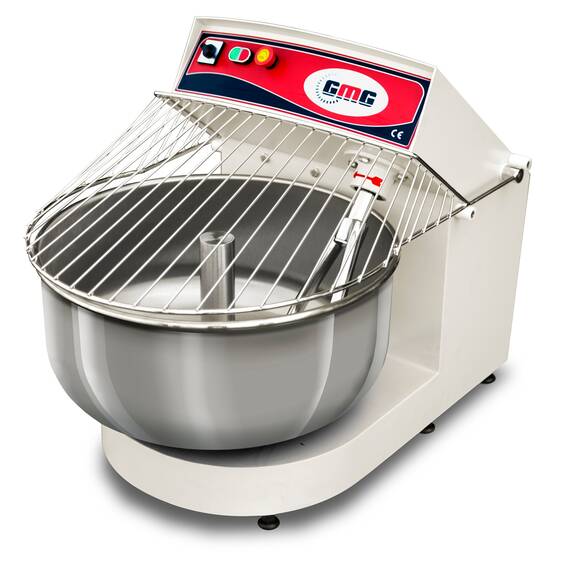 GMG Teigmixer 110 Liter / 85 kg Teig, mit Festem Kopf und Fester Wanne, Inhalt: 110 Liter