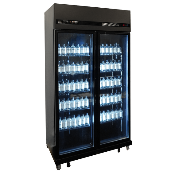 Combisteel Kühlschrank 2 Glastüren Schwarz Irm-770 Bl, Bild 3