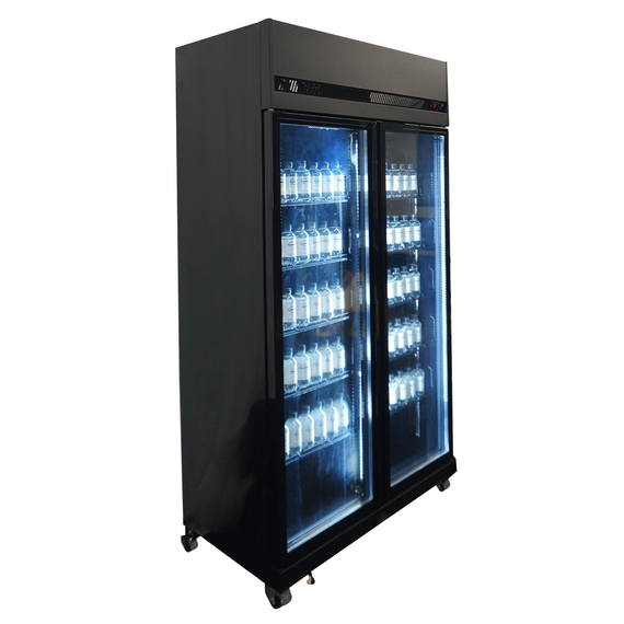 Combisteel Kühlschrank 2 Glastüren Schwarz Irm-770 Bl, Bild 4