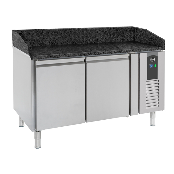 Combisteel Pizzatisch 2 Türen Schwarze Granit-Arbeitsplatte