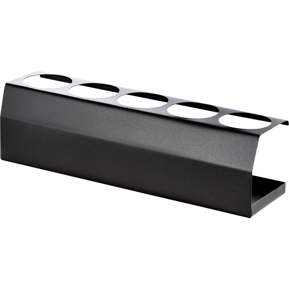 Saucenständer schwarz, geeignet für fünf Flaschen Ø 72 mm, 435x110x120 mm (BxTxH)