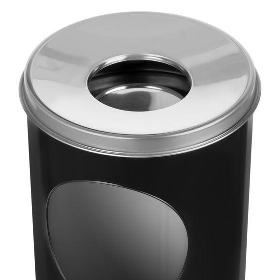 Standaschenbecher mit Papierkorb, schwarz, Bild 3