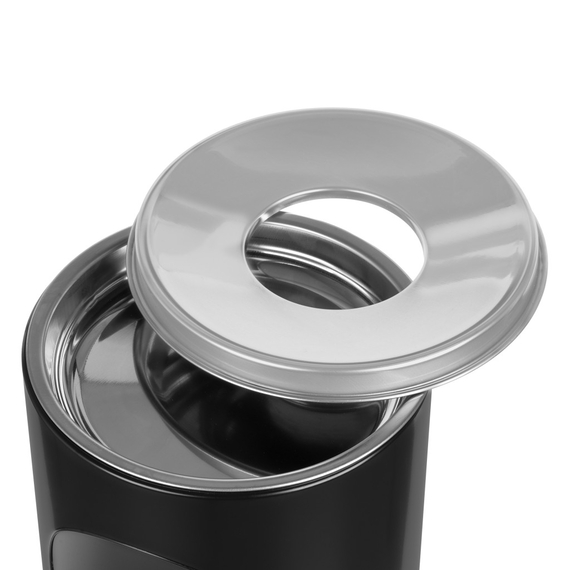 Standaschenbecher mit Papierkorb, schwarz, Bild 2