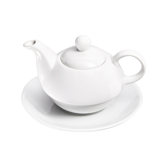 Stalgast, Tea for one-Set, 3-tlg.; Teekanne mit Tasse und Untertasse, reinweißes Hotelporzellan, Serie Isabell, 350 ml, Bild 5