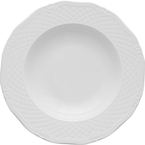 Tiefer Teller, Porzellan, weiß, Serie Aphordite, Lubiana, D. 225 mm