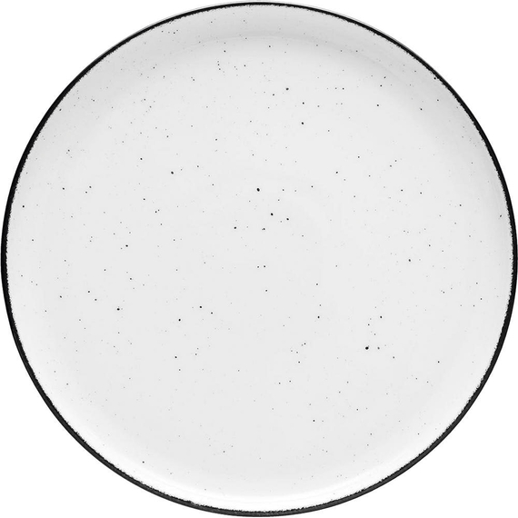 Teller flach, Serie Ankara, weiß, schwarz gesprenkelt, Ø 200 mm, 6 Stück