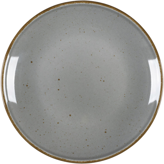Teller flach, Serie Hotel, grau, braun gesprenkelt, Ø 210 mm, 12 Stück