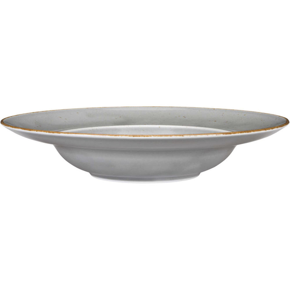 Pastateller, Serie Kaszub, grau, braun gesprenkelt, Ø 240 mm, 6 Stück