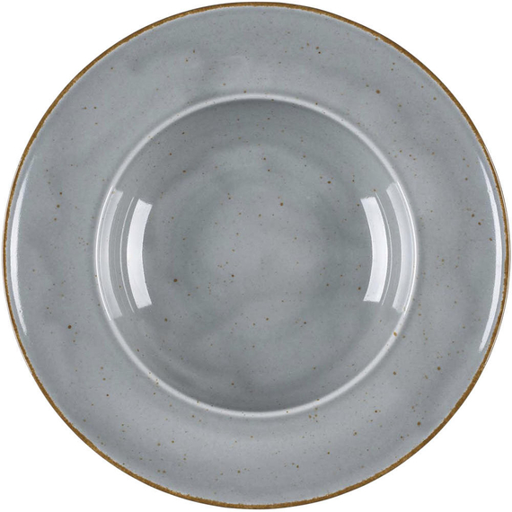 Pastateller, Serie Kaszub, grau, braun gesprenkelt, Ø 240 mm, 6 Stück, Bild 2