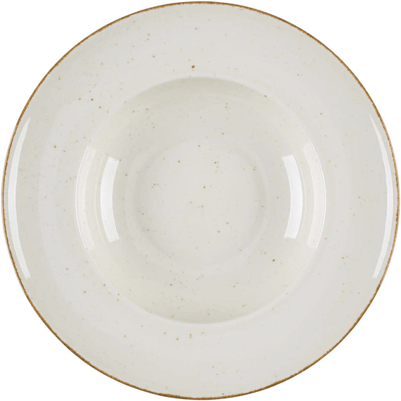 Pastateller, Serie Kaszub, cremefarben, braun gesprenkelt, Ø 240 mm, 6 Stück, Bild 2