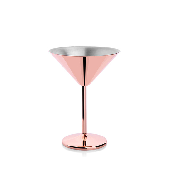 2 Martini-Gläser, Edelstahl, kupferfarben, 0,250 Liter