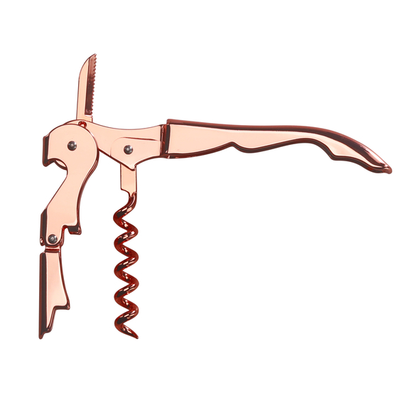 Kellnermesser mit drei Funktionen, Edelstahl, kupferfarben