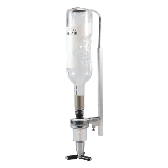 Wandflaschenhalter mit 30 ml Dosierausgießer, für eine Flasche, H. 240 bis 350 mm