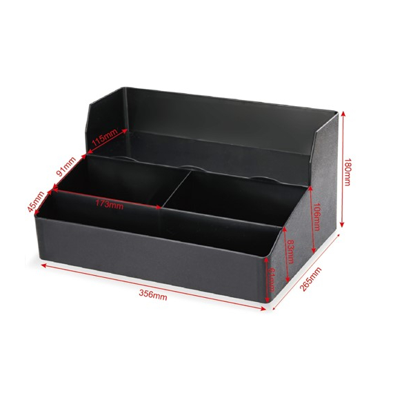 Organiser für Kaffeestation, 3 Fächer, eine Ablage, schwarz, 356x256x180 (BxTxH), Bild 2
