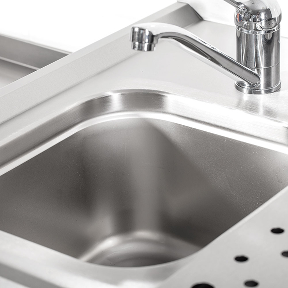 Stalgast Edelstahl Arbeitstisch für Kaffeemaschine, mit Aufkantung, 1500 x 700 x 1000 mm (BxTxH), Bild 3