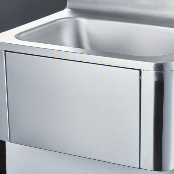 Stalgast Edelstahl Handwaschbecken mit Kniebedienung, inkl. Armatur und Seifenspender, Wandmontage, 400 mm x 330 mm x 570 mm (BxTxH), Bild 2