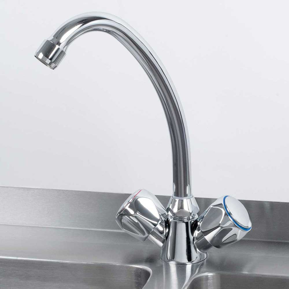 Mischbatterie, Einloch-Montage, zwei Mischventile, Bild 3