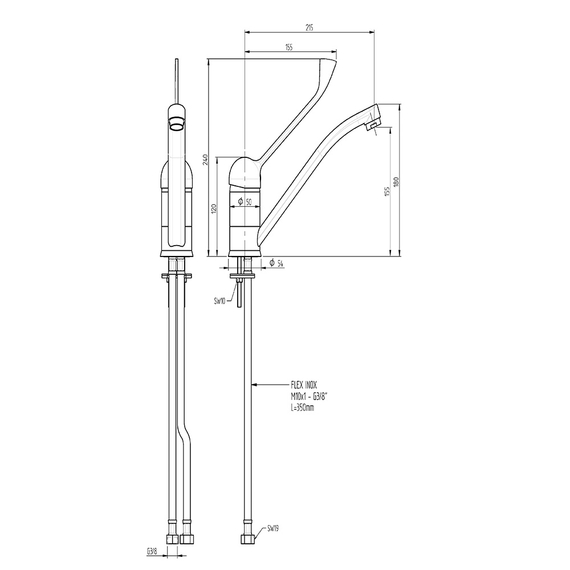 MONOLITH Mischbatterie, Einloch-Montage, Einhebelmischer, Bild 2
