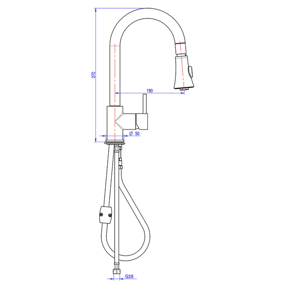 MONOLITH Einloch-Mischbatterie mit ausziehbarer Waschbrause, Bild 3