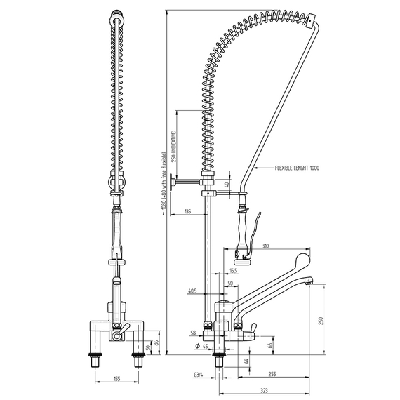 Monolith Premium Zweiloch-Geschirrbrause, inkl. Wasserhahn mit Ellenbogenbedienung, Bild 2