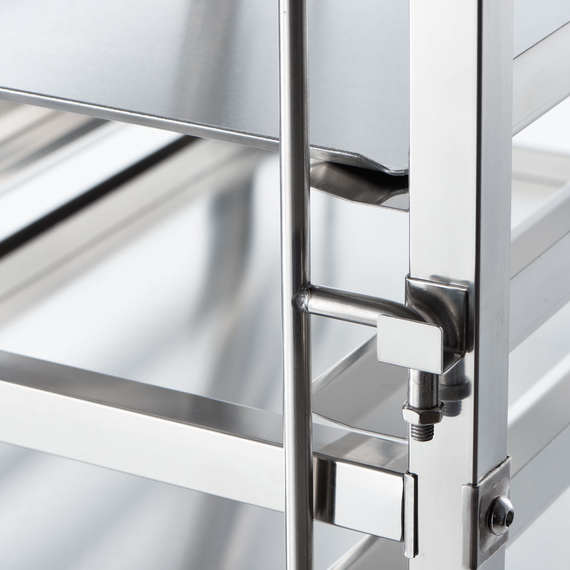 Stalgast Tablettwagen aus Edelstahl, passend für 16 x Tablett 600 x 400 mm, 470 x 620 x 1735 mm (BxTxH), Bild 6