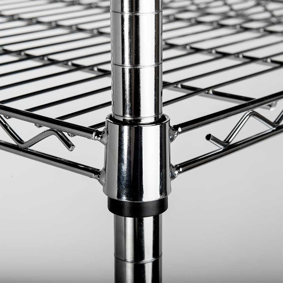 Lagerregal aus verchromten Stahl, Abmessung 900x400x1800 mm (BxTxH), Bild 4