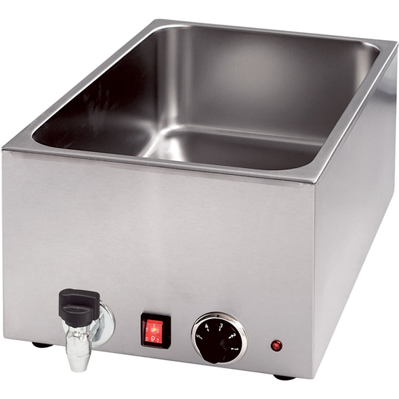 Stalgast Edelstahl Bain-Marie mit Ablasshahn GN1/1 150 mm Höhe