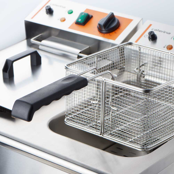 Doppel-Fritteuse CATERINA, 2x 10 Liter, mit Ablasshahn 610x510x390 mm (BxTxH), 2x 3 kW 230V, Bild 2