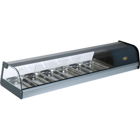 Roller Grill Edelstahl Tapas-Vitrine, 6x GN1/3