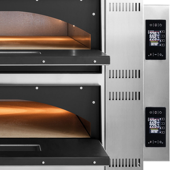 GGF Pizzaofen FR-Line Digital, 2 Kammern Vollschamott für 6 Pizzen á Ø 360 mm, 1370x850x750 mm (BxTxH), 18 kW, Bild 2