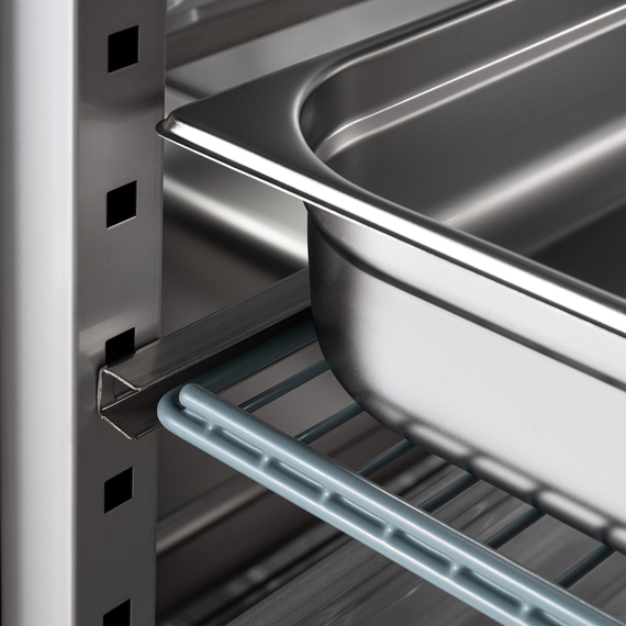 Starline Edelstahl Doppeltür-Kühlschrank mit Rädern, GN 2/1, 1480x830x2010 mm (BxTxH), Bild 8