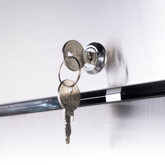 Starline Edelstahl Doppeltür-Kühlschrank mit Rädern, GN 2/1, 1480x830x2010 mm (BxTxH), Bild 7