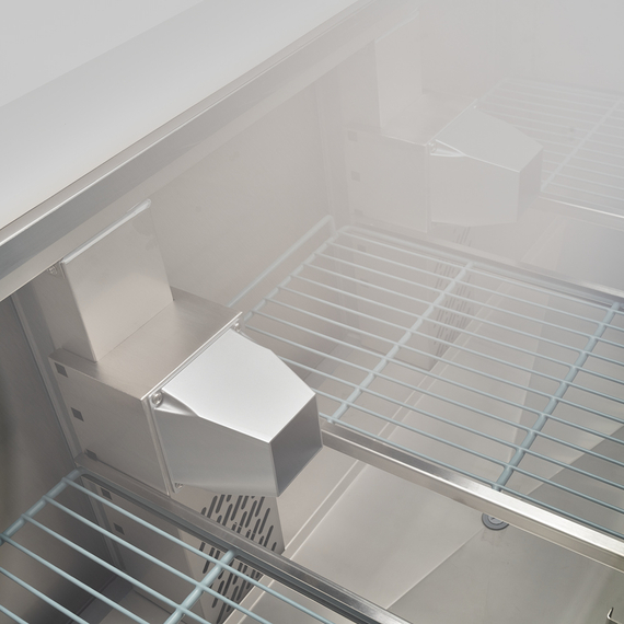 Starline Saladette mit Glasaufsatz, 3-türig, GN 1/1, Aufnahme 16x GN1/4, 1365x700x1345 mm (BxTxH), Bild 3