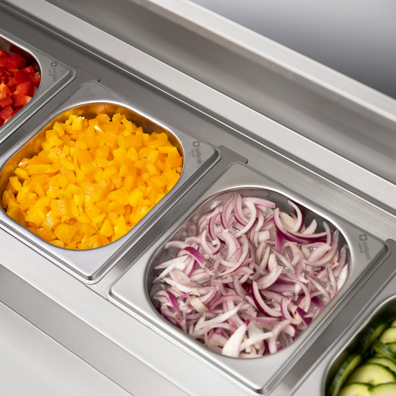 Starline Saladette, 2-türig, GN 1/1, Aufnahme 5x GN 1/6, 900x700x1000 mm (BxTxH), Bild 5