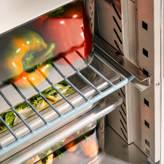 Starline Pizzatisch, 2-türig, GN 1/1, Aufnahme 5x GN 1/6, 900x700x1090 mm (BxTxH), Bild 4