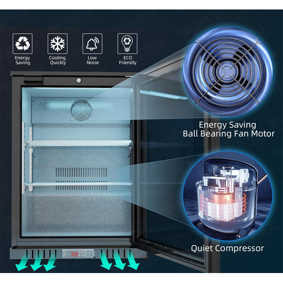 Bar Display Cooler, eine Flügeltür, 600x530x835 mm (BxTxH), schwarz, Bild 4