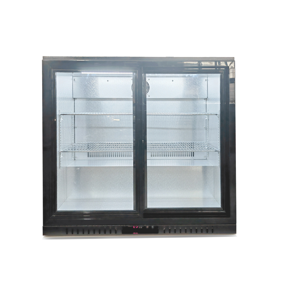 Bar Display Cooler, zwei Schiebetüren, 900x530x835 mm (BxTxH), schwarz