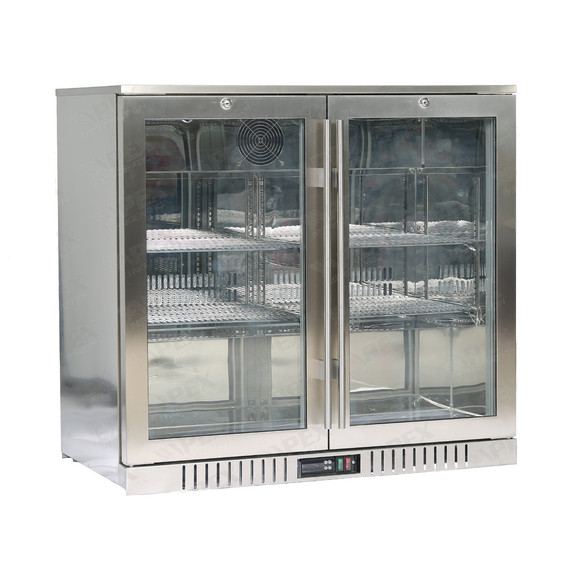 Bar Display Cooler, zwei Flügeltüren, 900x530x835 mm (BxTxH), Edelstahl, Bild 2