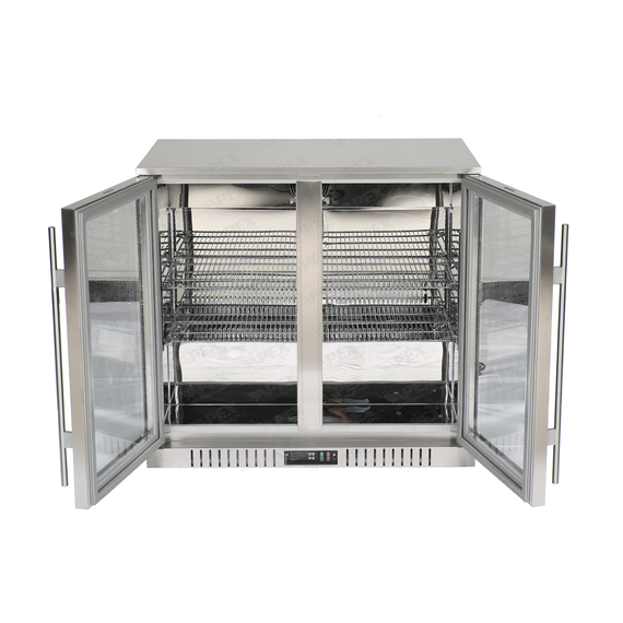 Bar Display Cooler, zwei Flügeltüren, 900x530x835 mm (BxTxH), Edelstahl, Bild 3