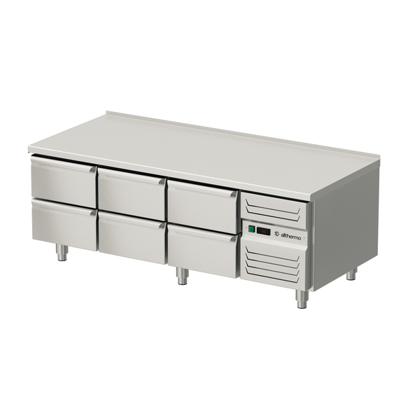 Unterbaukühltisch mit sechs Schubladen GN 1/1, 1600x700x600 mm (BxTxH)