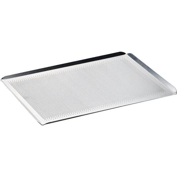 4-Rand-Backblech aus Aluminium, gelocht, 340x240 mm