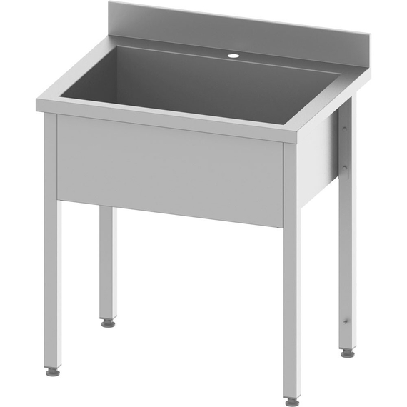 Topfspüle ECO mit einem Becken 600x700x850 mm, 300 mm Beckenhöhe mit Aufkantung, Selbstmontage