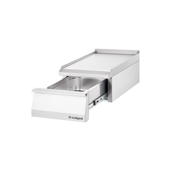 Stalgast Edelstahl Neutralelement mit Schublade und Arbeitsfläche aus der Serie 700 ND, Breite 400 mm, Bild 2