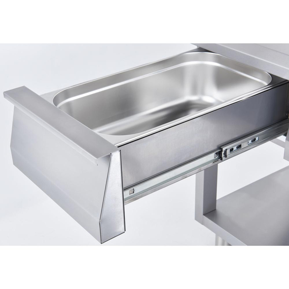 Stalgast Edelstahl Neutralelement mit 2 Schubladen und Arbeitsfläche aus der Serie 700 ND, Breite 1200 mm, Bild 3