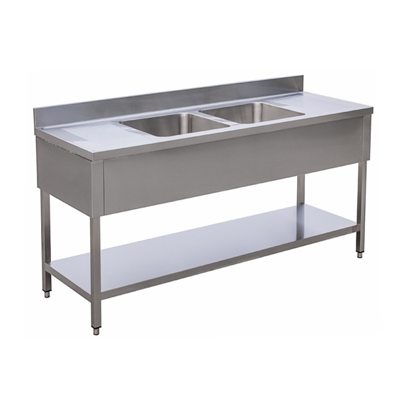 Vaiotec Topline Spültisch / 2 Becken mitte, 2000 x 700 mm