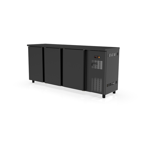 Vaiotec Topline Barkühltisch schwarz / 3 Türen, 2025 x 530 mm