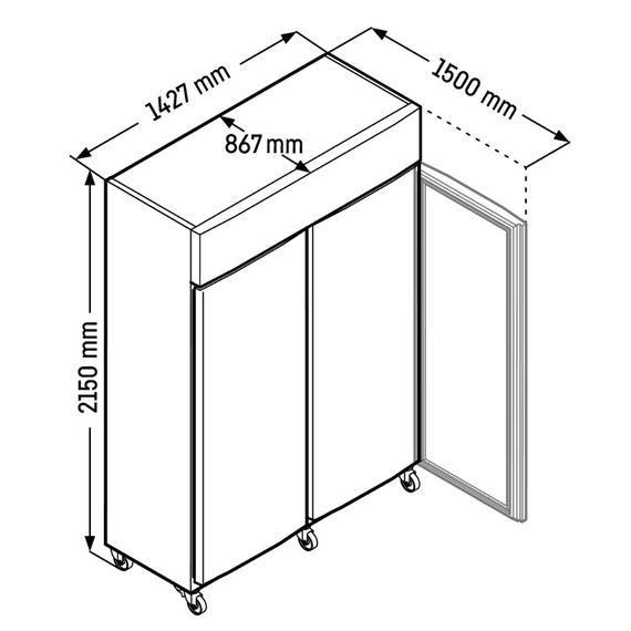Liebherr FRPSvg 1402 Performance Kühlschrank GN 2/1 mit Umluftkühlung & Rollen, Performance Kühlschränke GN 2/1 mit Umluftkühlung: FRPSvg 1402-924, Bild 9